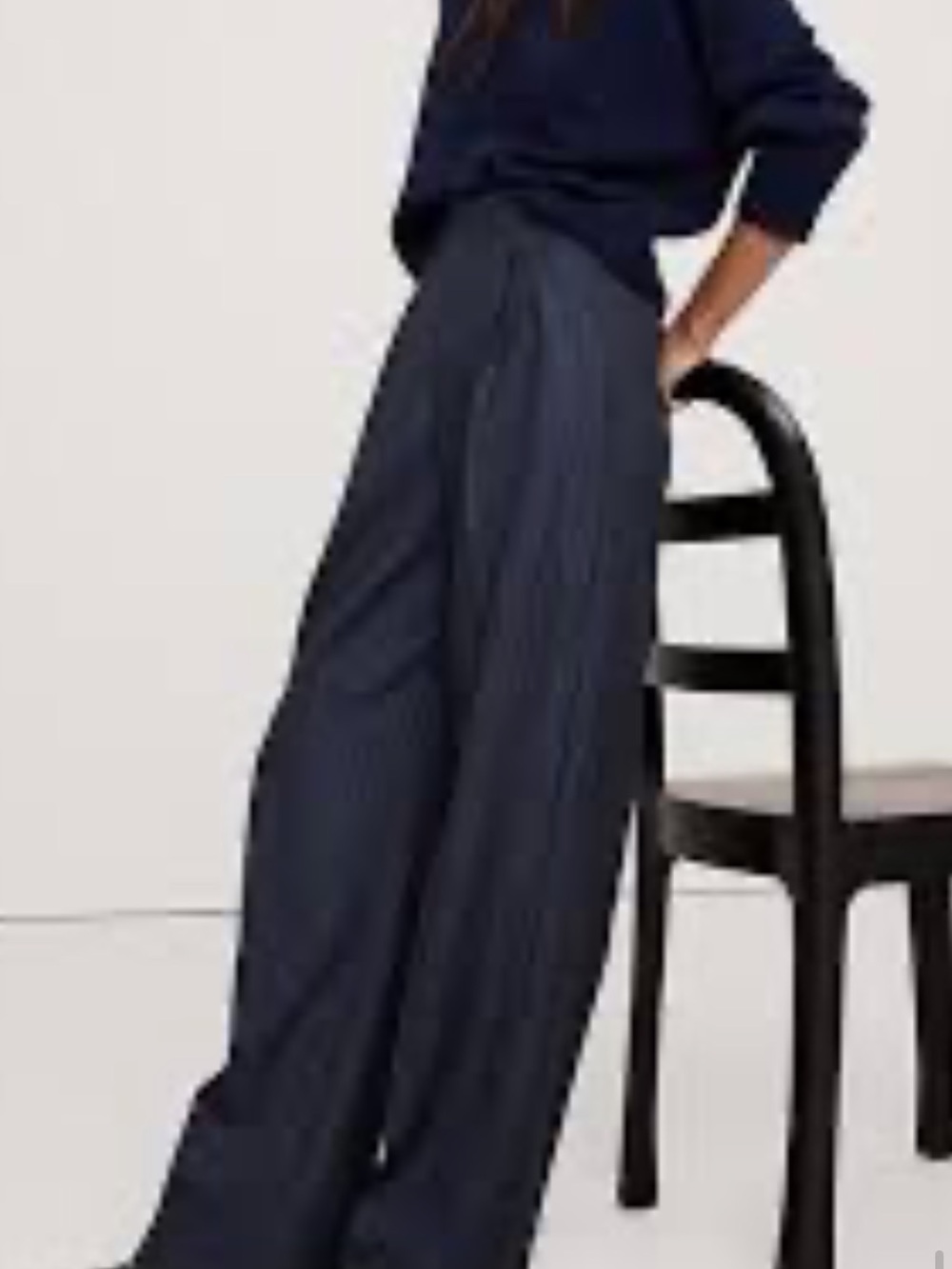 Banana Republic Sienna Wool Wide Leg Pleated Trousers Light Gray